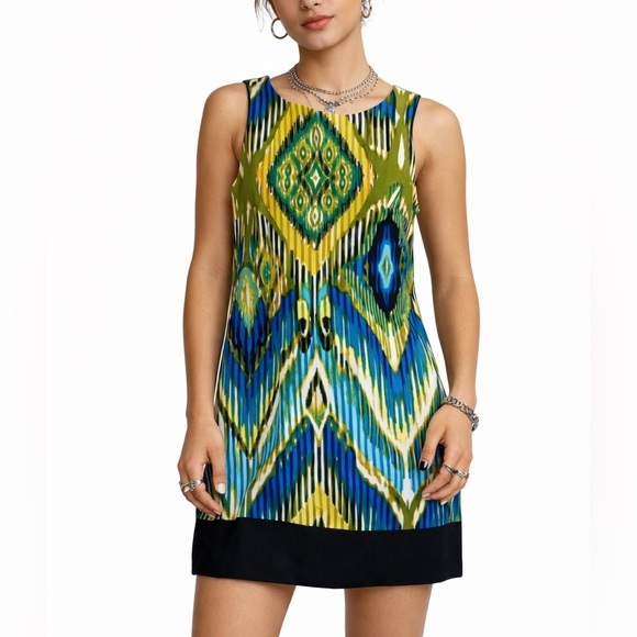 Alyx Limited Dresses & Skirts - Alyx Limited Green Blue Abstract Print Mini Dress NWT Size 14